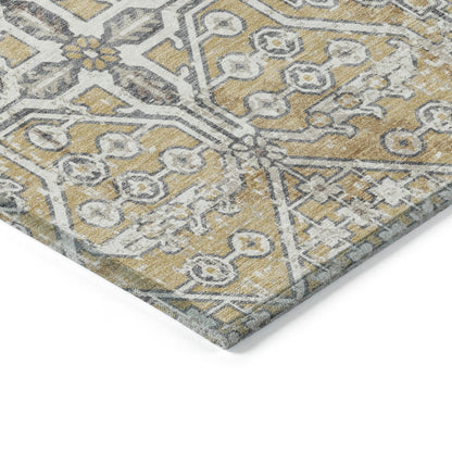 Machine Washable Indoor/Outdoor Chantille ACN2197 Gold 8' x 10' Rug