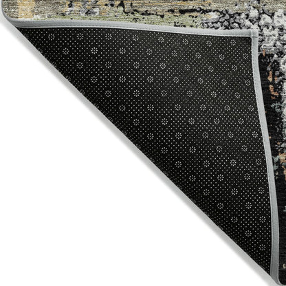 Machine Washable Indoor/Outdoor Chantille ACN2212 Black 8' x 10' Rug