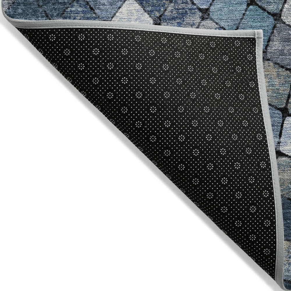 Machine Washable Indoor/Outdoor Chantille ACN2216 Navy 8' x 10' Rug