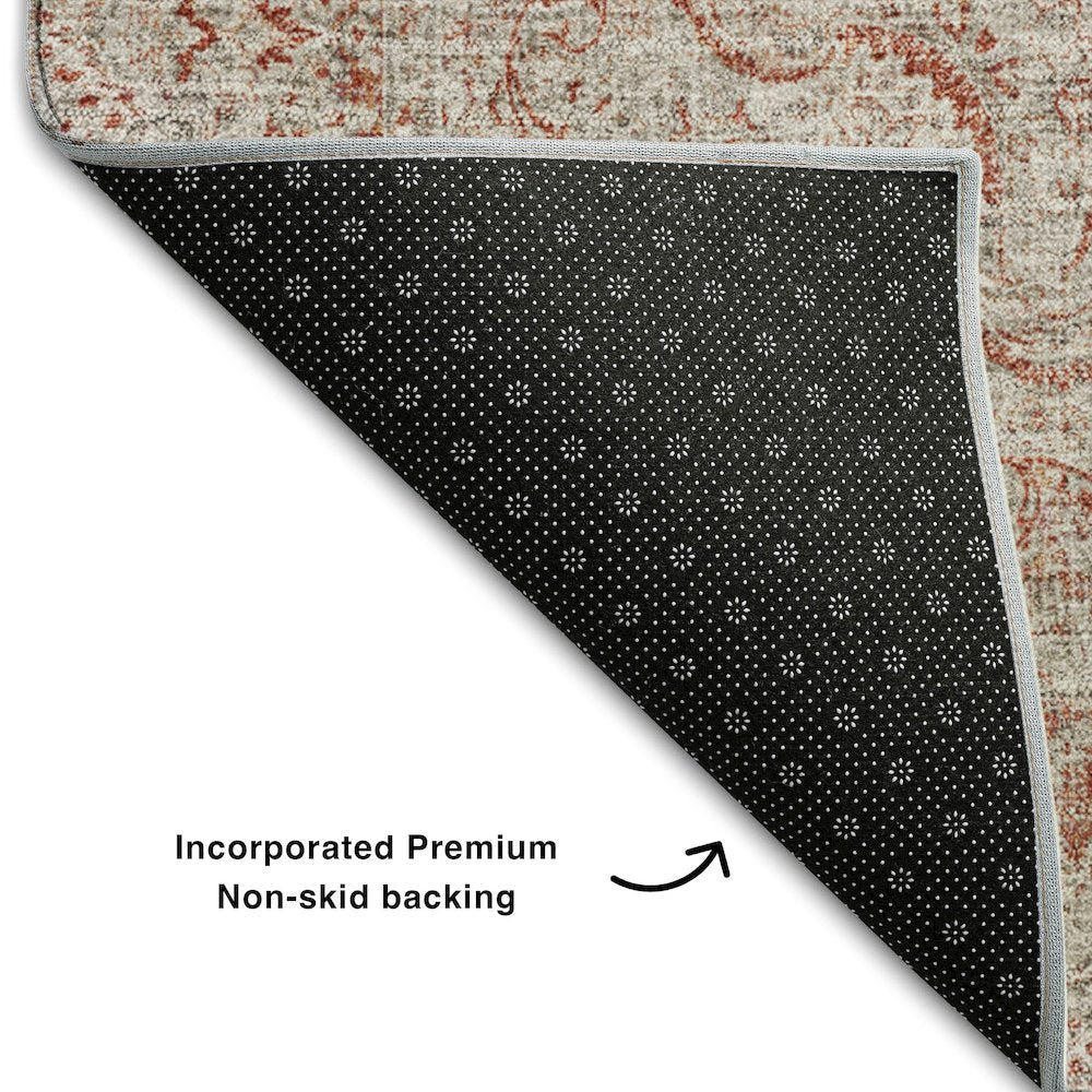 Premium Machine Washable Mayfield AMF1003 Rust 8' x 10' Rug