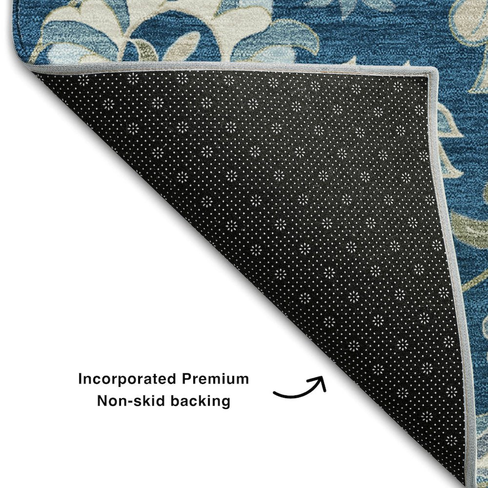 Premium Machine Washable Mayfield AMF1006 Navy 8' x 10' Rug