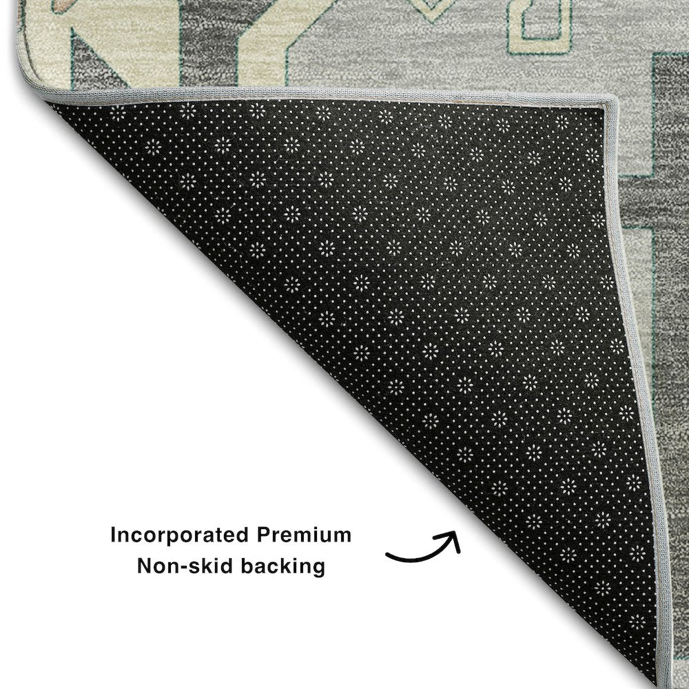 Premium Machine Washable Mayfield AMF1015 Silver 8' x 10' Rug