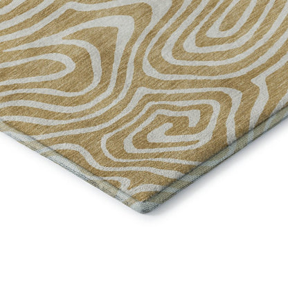 Premium Machine Washable Mayfield AMF1020 Gold 8' x 10' Rug