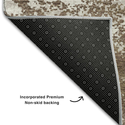 Premium Machine Washable Mayfield AMF1027 Brown 8' x 10' Rug
