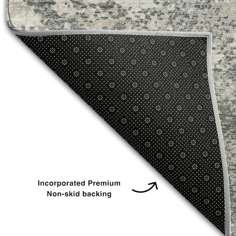 Premium Machine Washable Mayfield AMF1027 Gray 8' x 10' Rug