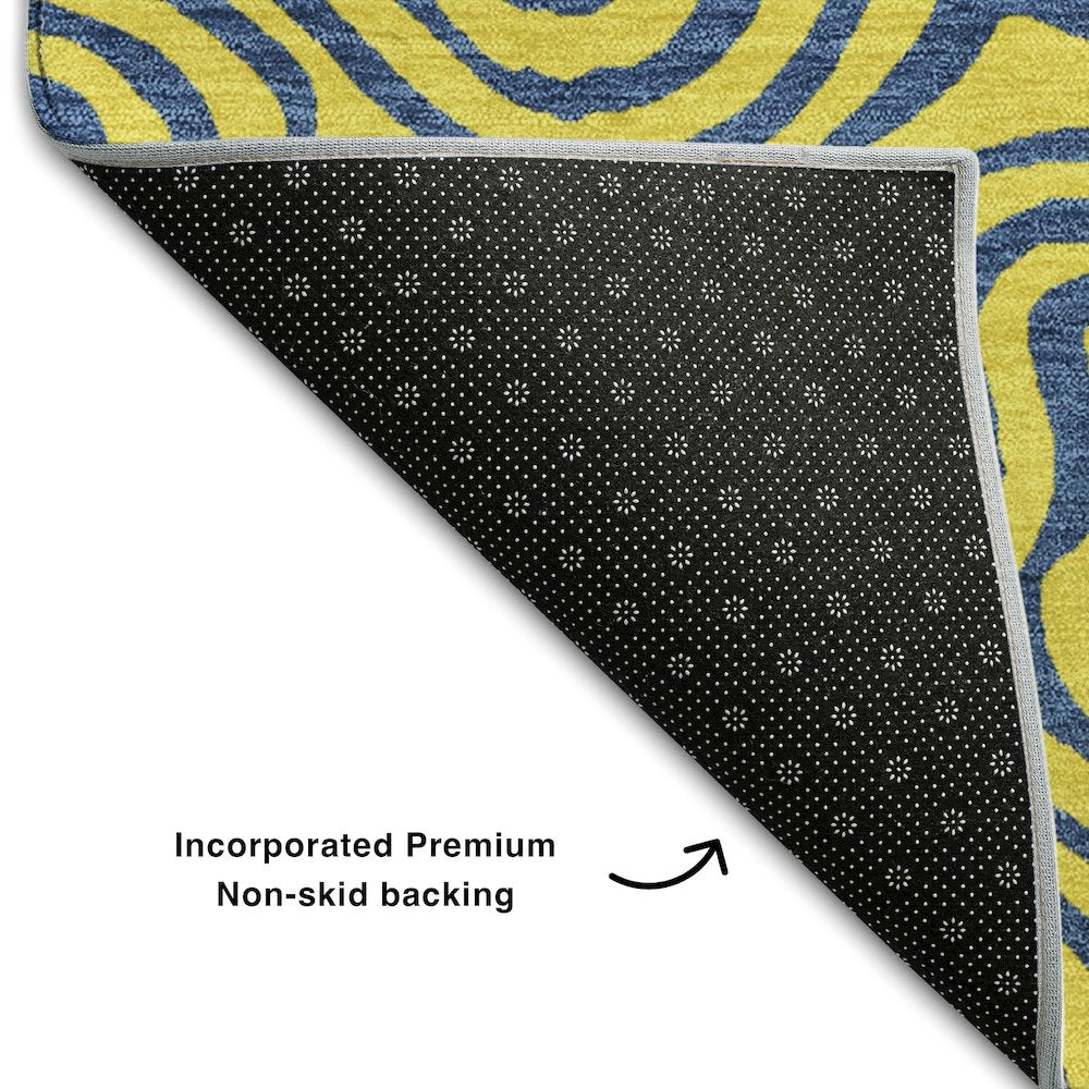 Premium Machine Washable Mayfield AMF1031 Yellow 8' x 10' Rug