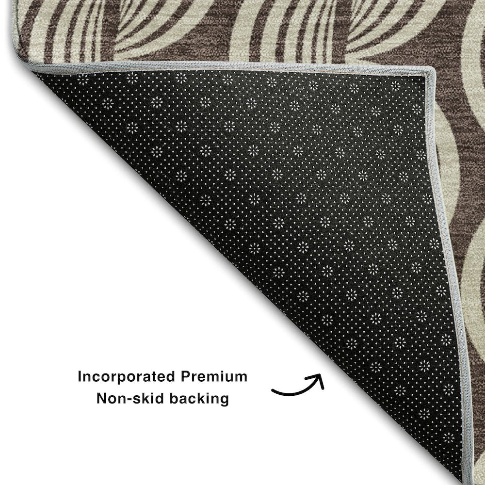 Premium Machine Washable Mayfield AMF1055 Fudge 8' x 10' Rug
