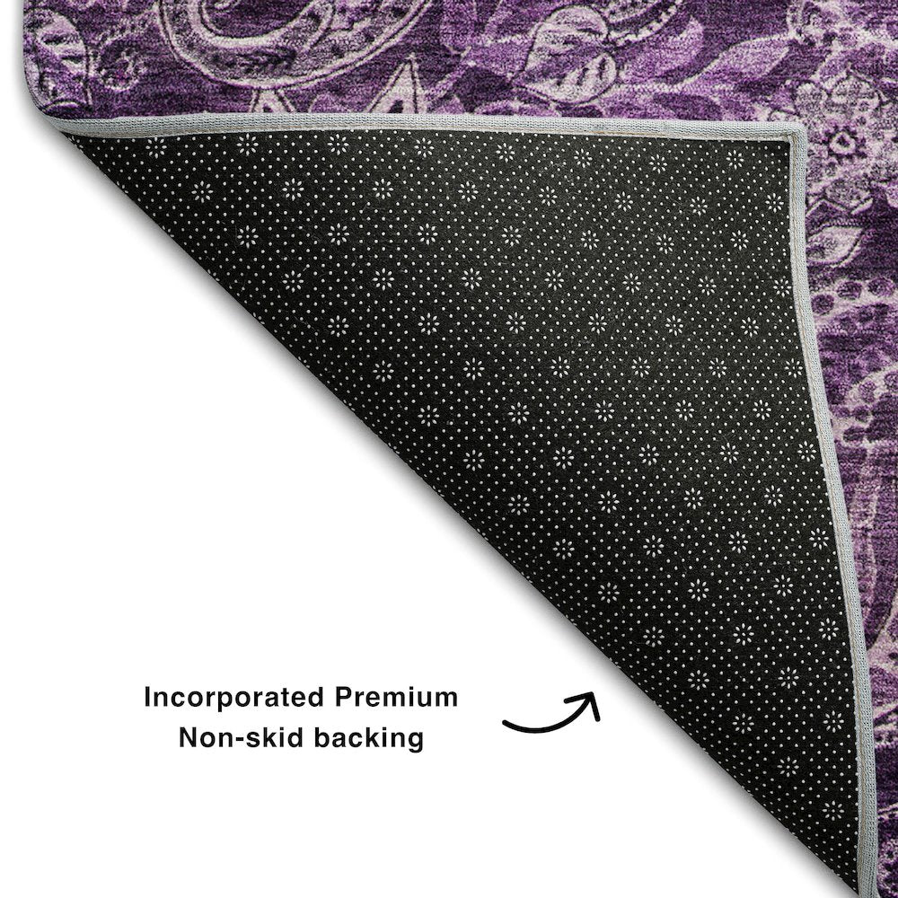 Premium Machine Washable Mayfield AMF1078 Purple 8' x 10' Rug