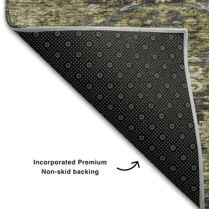 Premium Machine Washable Mayfield AMF1084 Charcoal 8' x 10' Rug