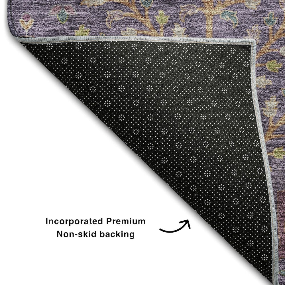 Premium Machine Washable Mayfield AMF1152 Eggplant 8' x 10' Rug