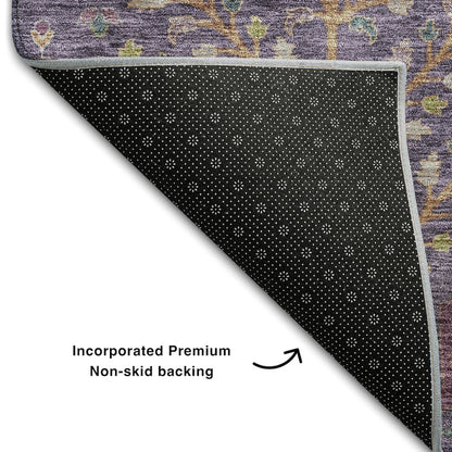 Premium Machine Washable Mayfield AMF1152 Eggplant 8' x 10' Rug