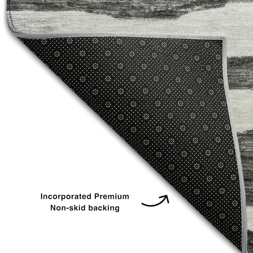 Premium Machine Washable Mayfield AMF1191 Charcoal 8' x 10' Rug