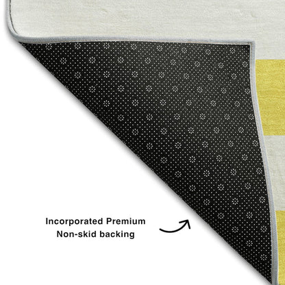 Premium Machine Washable Mayfield  Yellow 8' x 10' Rug