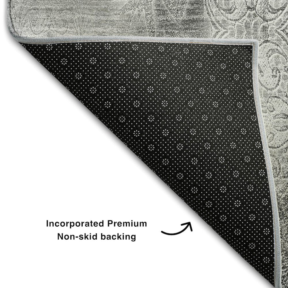 Premium Machine Washable Mayfield  Gray 8' x 10' Rug