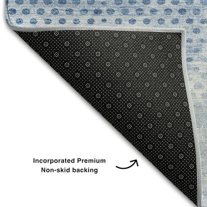 Premium Machine Washable Mayfield  Blue 8' x 10' Rug