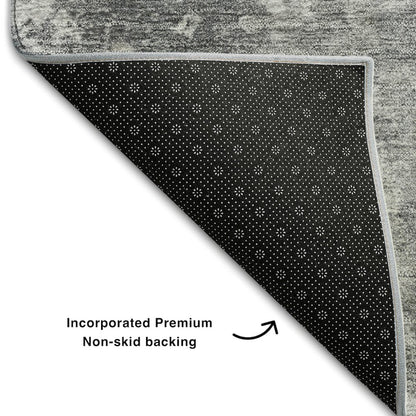 Premium Machine Washable Mayfield  Gray 8' x 10' Rug