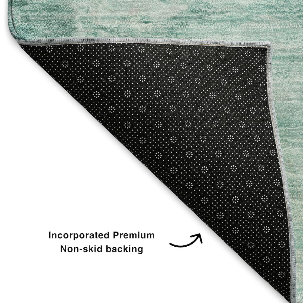 Premium Machine Washable Mayfield  Teal 8' x 10' Rug