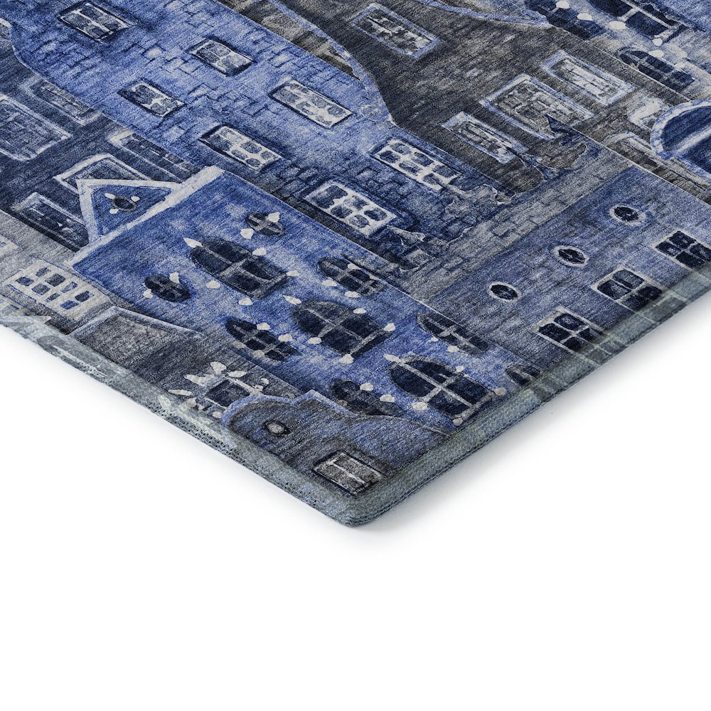 Premium Machine Washable Mayfield  Blue 8' x 10' Rug