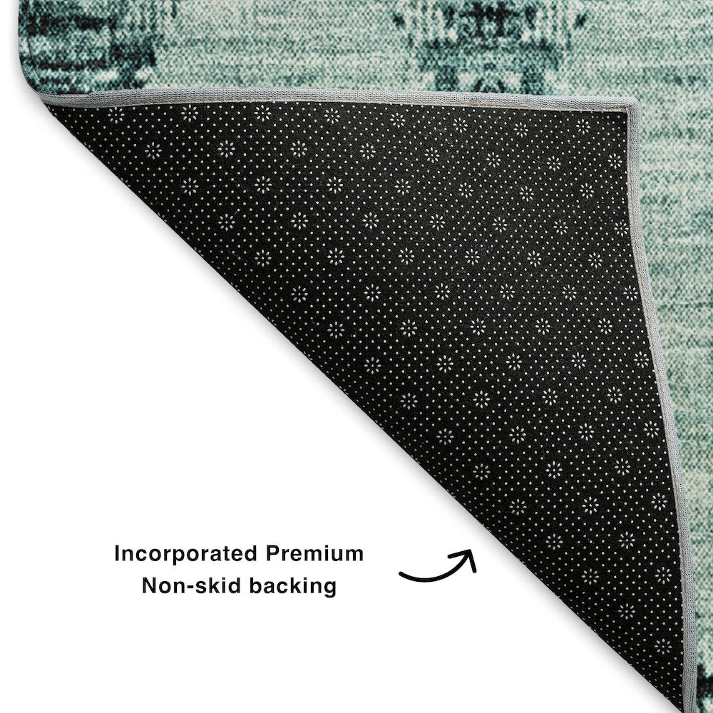 Premium Machine Washable Mayfield  Teal 8' x 10' Rug