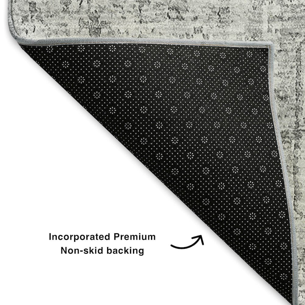 Premium Machine Washable Mayfield  Gray 8' x 10' Rug
