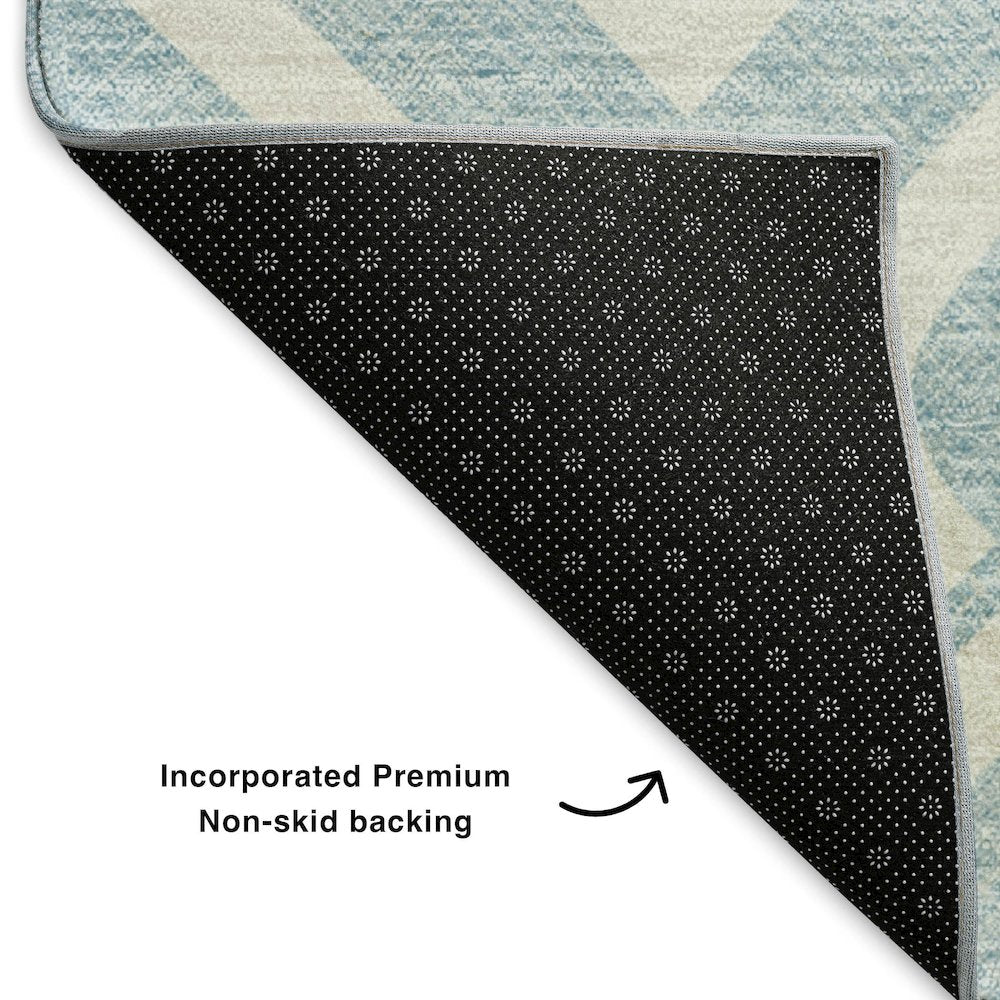 Premium Machine Washable Mayfield  Sky 8' x 10' Rug
