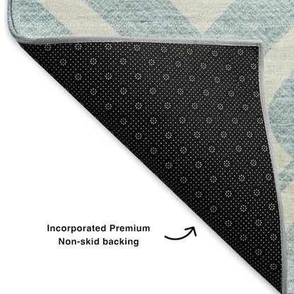 Premium Machine Washable Mayfield  Sky 8' x 10' Rug