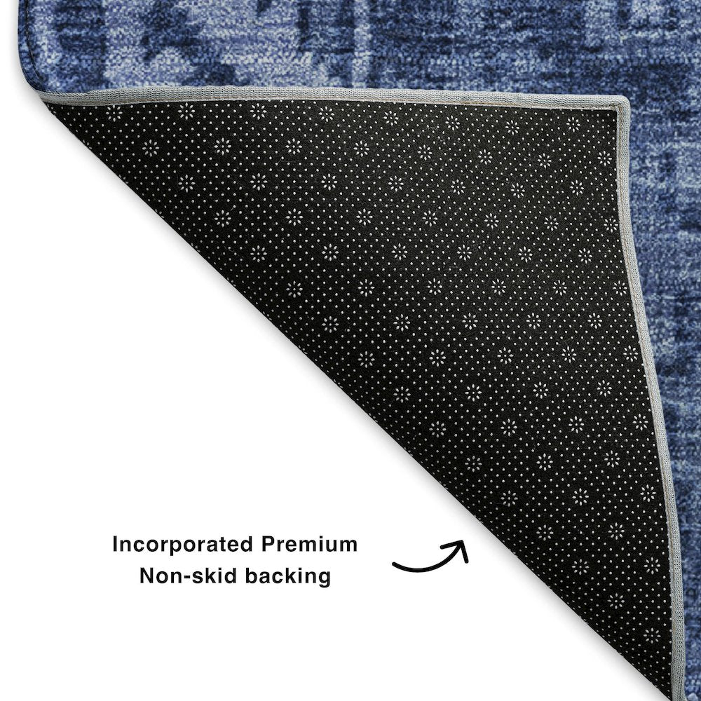 Premium Machine Washable Mayfield  Navy 8' x 10' Rug