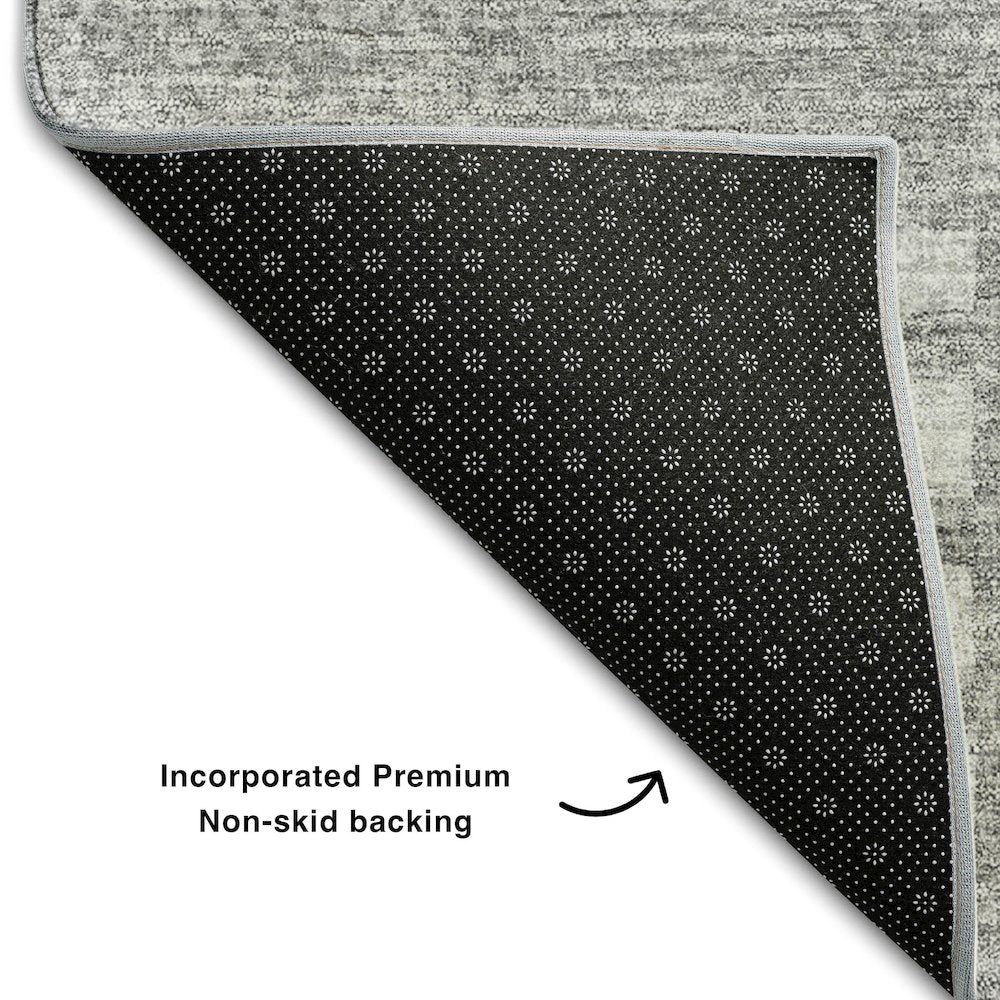 Premium Machine Washable Mayfield AMF686 Silver 8' x 10' Rug