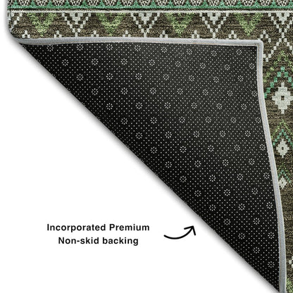 Premium Machine Washable Mayfield AMF708 Brown 8' x 10' Rug