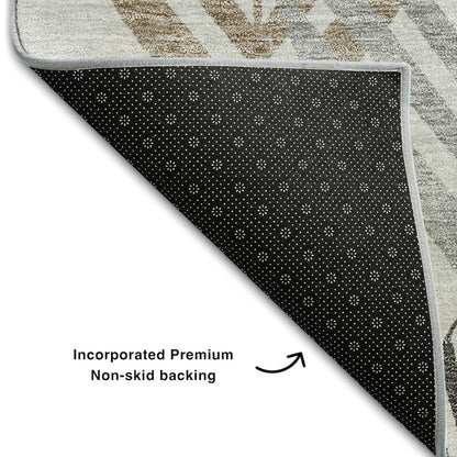 Premium Machine Washable Mayfield AMF744 Silver 8' x 10' Rug