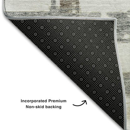 Premium Machine Washable Mayfield AMF745 Silver 8' x 10' Rug
