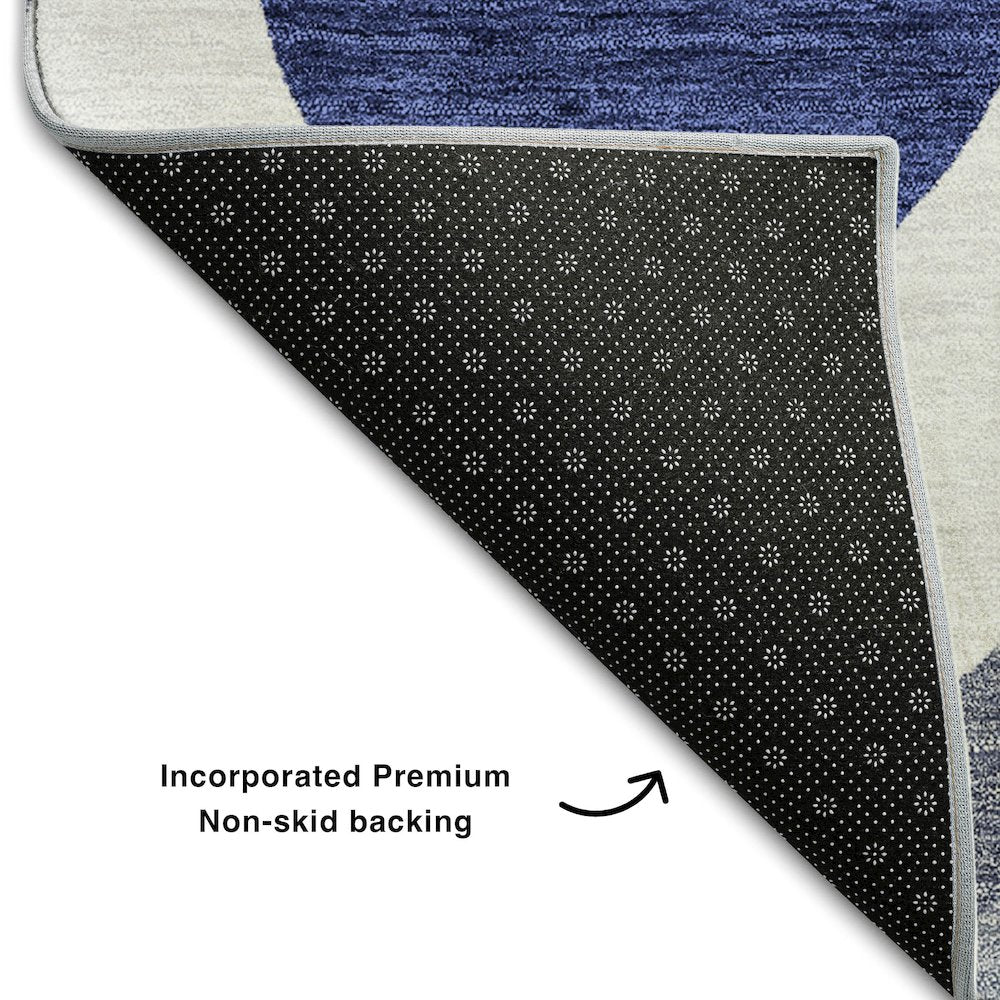 Premium Machine Washable Mayfield AMF749 Navy 8' x 10' Rug