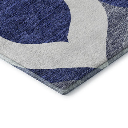 Premium Machine Washable Mayfield AMF749 Navy 8' x 10' Rug