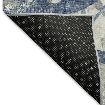 Premium Machine Washable Mayfield  Blue 8' x 10' Rug