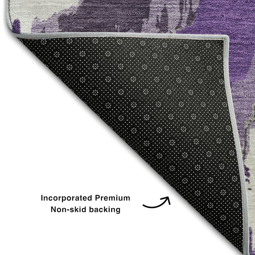 Premium Machine Washable Mayfield AMF865 Purple 8' x 10' Rug