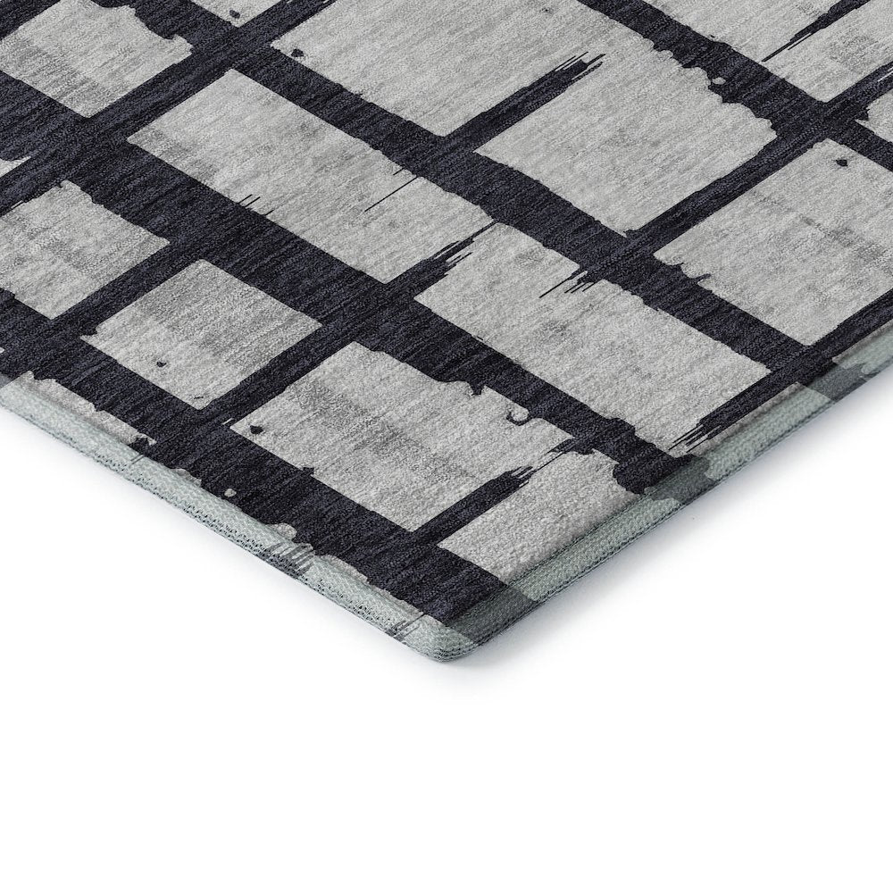 Premium Machine Washable Mayfield AMF872 Black 8' x 10' Rug
