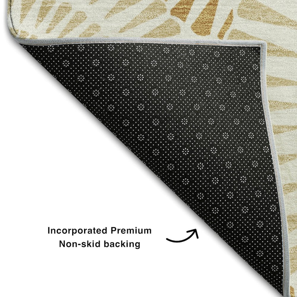 Premium Machine Washable Mayfield AMF877 Gold 8' x 10' Rug