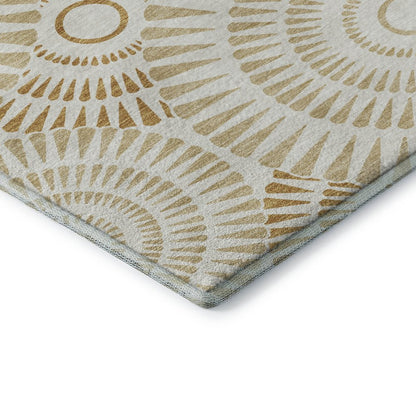 Premium Machine Washable Mayfield AMF877 Gold 8' x 10' Rug