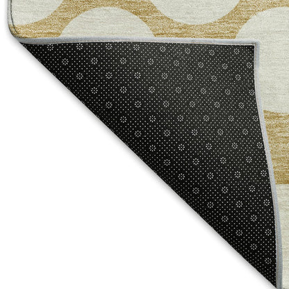 Premium Machine Washable Mayfield AMF921 Gold 8' x 10' Rug