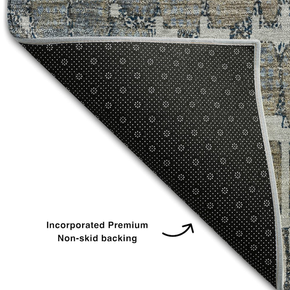 Premium Machine Washable Mayfield AMF988 Silver 8' x 10' Rug