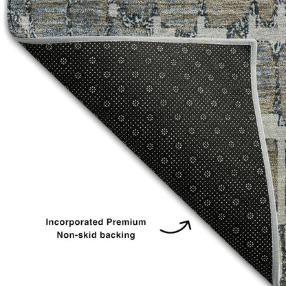 Premium Machine Washable Mayfield AMF988 Silver 8' x 10' Rug