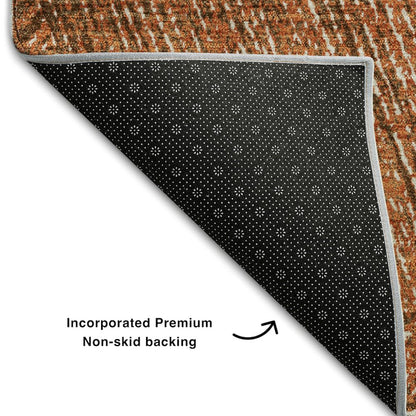 Premium Machine Washable Mayfield AMF991 Copper 8' x 10' Rug