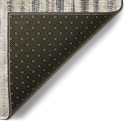Waverly Beige Contemporary Striped 8' x 8' Round Rug Beige AWA31