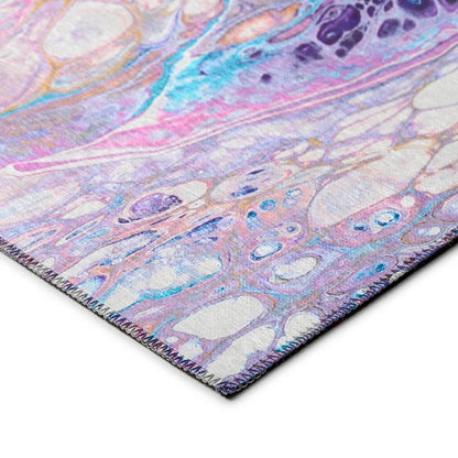 Karina Periwinkle Modern Abstract 8' x 8' Area Rug Periwinkle AKC49