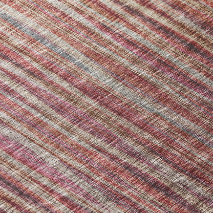 Waverly Burgundy Contemporary Striped 8' x 8' Round Rug Burgundy AWA31
