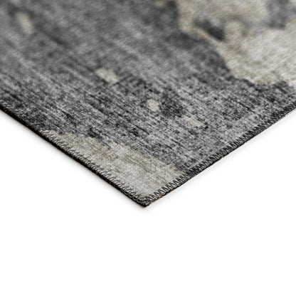 Indoor/Outdoor Accord AAC36 Black Washable 8' x 10' Rug