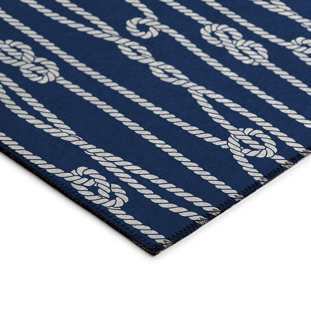 Indoor/Outdoor Harbor HA7 Navy Washable 8' x 8' Round Rug