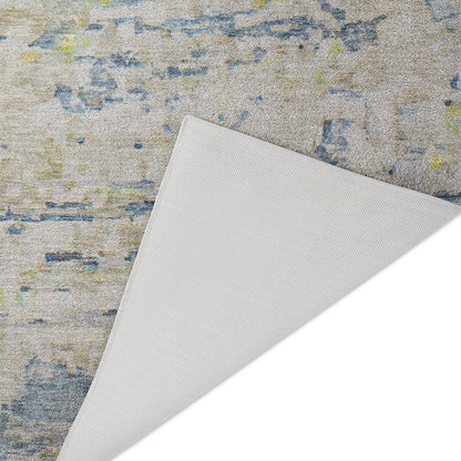 Luxury Washable Indoor/Outdoor Kochi Blue 8' x 10' Rug