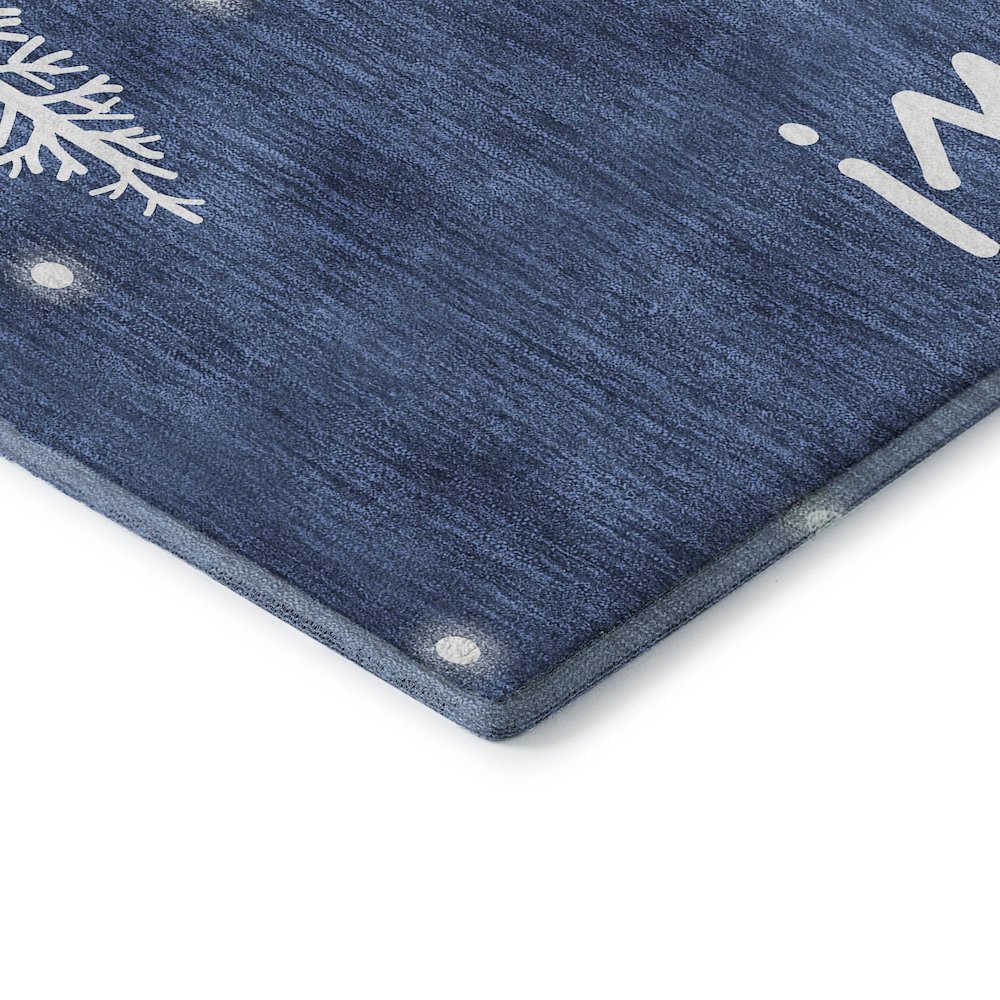 Luxury Washable Indoor/Outdoor Merry & Bright Navy 8' x 10' Rug