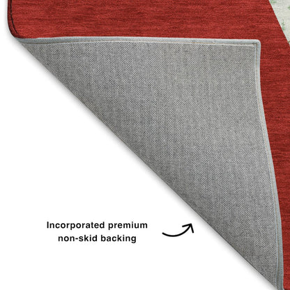 Luxury Washable Indoor/Outdoor Merry & Bright Red 8' x 10' Rug